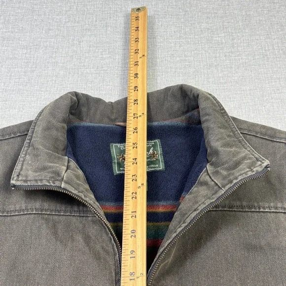 Woolrich Canvas Fleece Lined Vest Mens XL Brown Full Zip Insulated Pockets - Picture 7 of 9